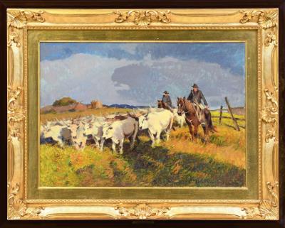 Landscape with Herd of Calves