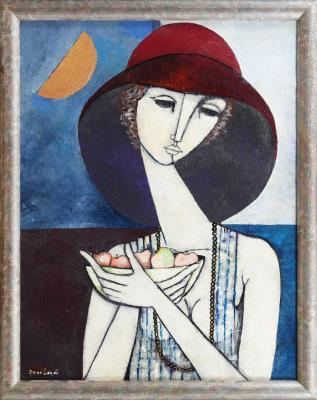Woman with fruits