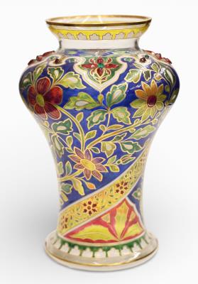 Bohemian Jodhpur Jeweled Glass Vase