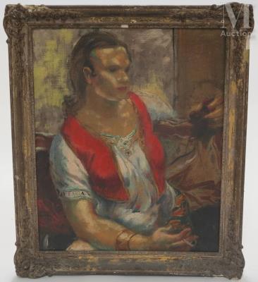 Portrait of a woman in a red vest