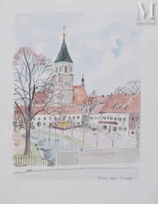 View of the village church, 1977