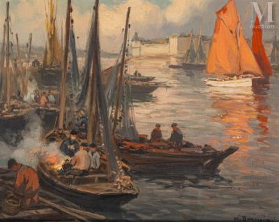 Fishermen in port, Concarneau