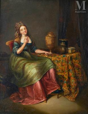 Woman at her toilette