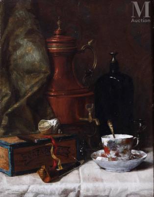 Still life with cigar and cup