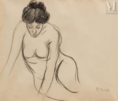 Nude with head bowed