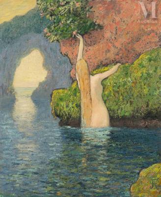 Siren in front of the cave