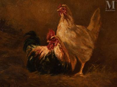 Hen and rooster