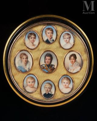 Set of 9 miniature portraits of the family of Louis-Philippe d'Orléans by Nicolas Jacques - Auction record, sale price, and art valuation. Compare with similar artists and explore comparable artworks.