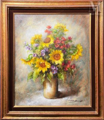 Still life with a bouquet of flowers