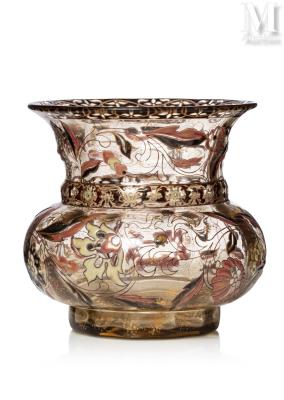 Amber glass vase