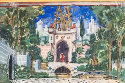 Set design for "Le pavillon d'Armide" (Armide's Pavilion)