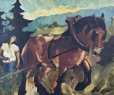Peasant with draft horse