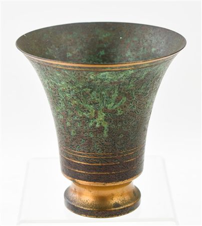 FLARED PATINATED BRONZE VASE