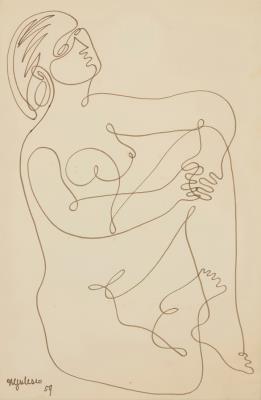 Seated nude with raised knee, 1959