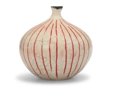 A glazed ceramic weed pot