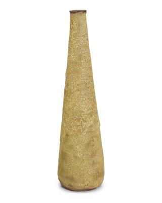 A volcanic glazed earthenware vase