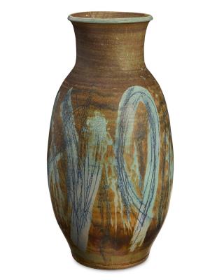 A monumental glazed pottery vase, mid-20th century