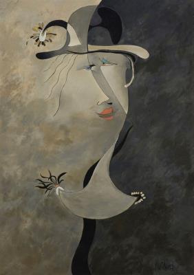 Surrealist portrait of a woman in a hat by Phillipe Marchand - Auction record, sale price, and art valuation. Compare with similar artists and explore comparable artworks.