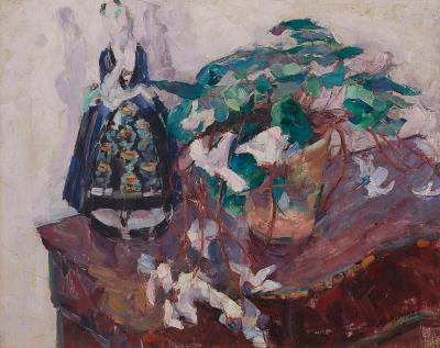 Still Life with Figurine and Flowers