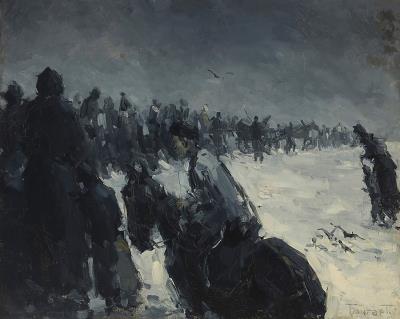 Frontlines of a battle scene