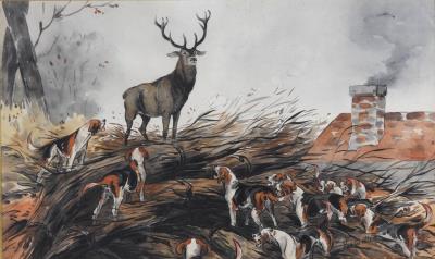 Stag barking on faggots by Pierre de la Verteville - Auction record, sale price, and art valuation. Compare with similar artists and explore comparable artworks.