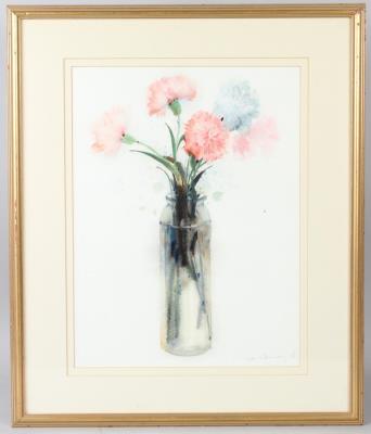 Still Life of Carnations in a Glass Vase