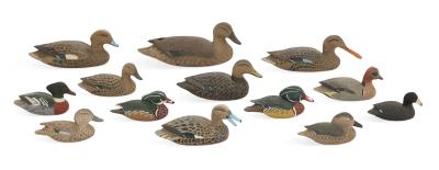 Thirteen Miniature Duck and Coot Decoys by Laurent Verdin Sr - Auction record, sale price, and art valuation. Compare with similar artists and explore comparable artworks.