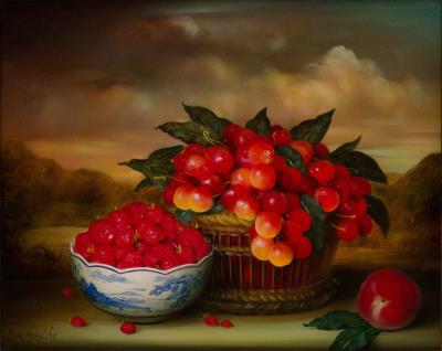 Still Life of Strawberries and Cherries