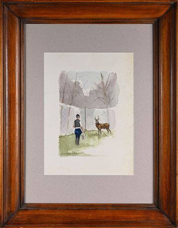 Daget deer in an enclosure