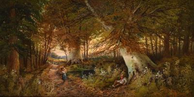 Mother and Child in a Woodland