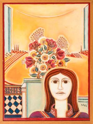 Woman, flowers and landscape by Francisco Relogio - Auction record, sale price, and art valuation. Compare with similar artists and explore comparable artworks.
