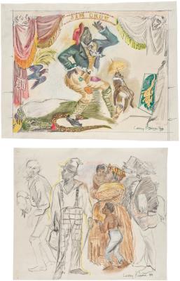 Thomas Rice in the Role of Jim Crow the Minstrel Dancer, from the Auction and Other Visions of Slavery series; and All Dressed Up (2)