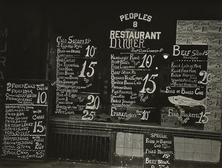 Bowery Lunchroom, New York by Walker Evans - Auction record, sale price, and art valuation. Compare with similar artists and explore comparable artworks.
