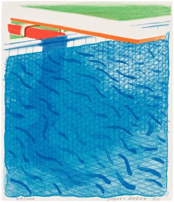 Pool Made with Paper and Blue Ink for Book