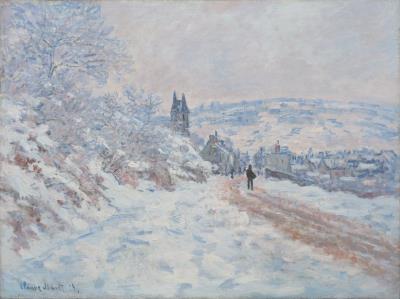 The Road to Vétheuil, effect of snow