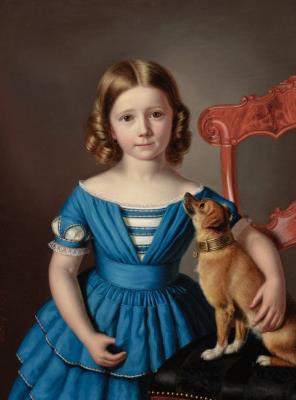 Portrait of a Little Girl with Her Dog