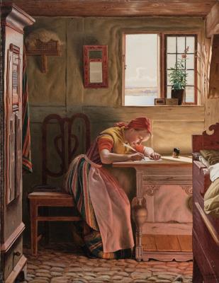 Young Girl Writing
