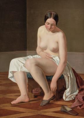 The Girl with the Slippers by Hans Jorgen Hammer - Auction record, sale price, and art valuation. Compare with similar artists and explore comparable artworks.