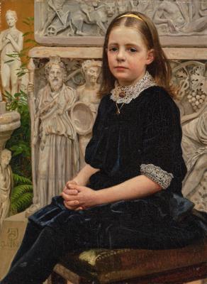 Portrait of Theodora Jacobsen, Seated in the Ny Carlsberg Glyptotek by August Jerndorff - Auction record, sale price, and art valuation. Compare with similar artists and explore comparable artworks.