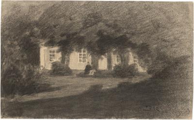 Evening Outside Krøyer's House in Skagen  (Aften ved Krøyers hus i Skagen)