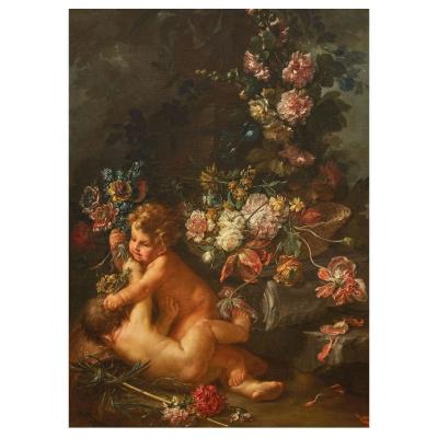 Still Life with Flowers and Putti (2)