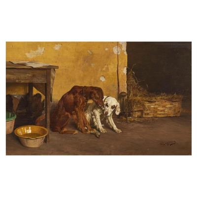 After the Meal (in Volvera); Dogs; For a Bone (Pointers and Setters); Hunting Dogs