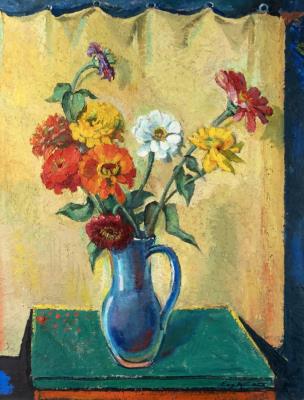 Flower Still Life with Curtain/Three Sailors (double-sided)