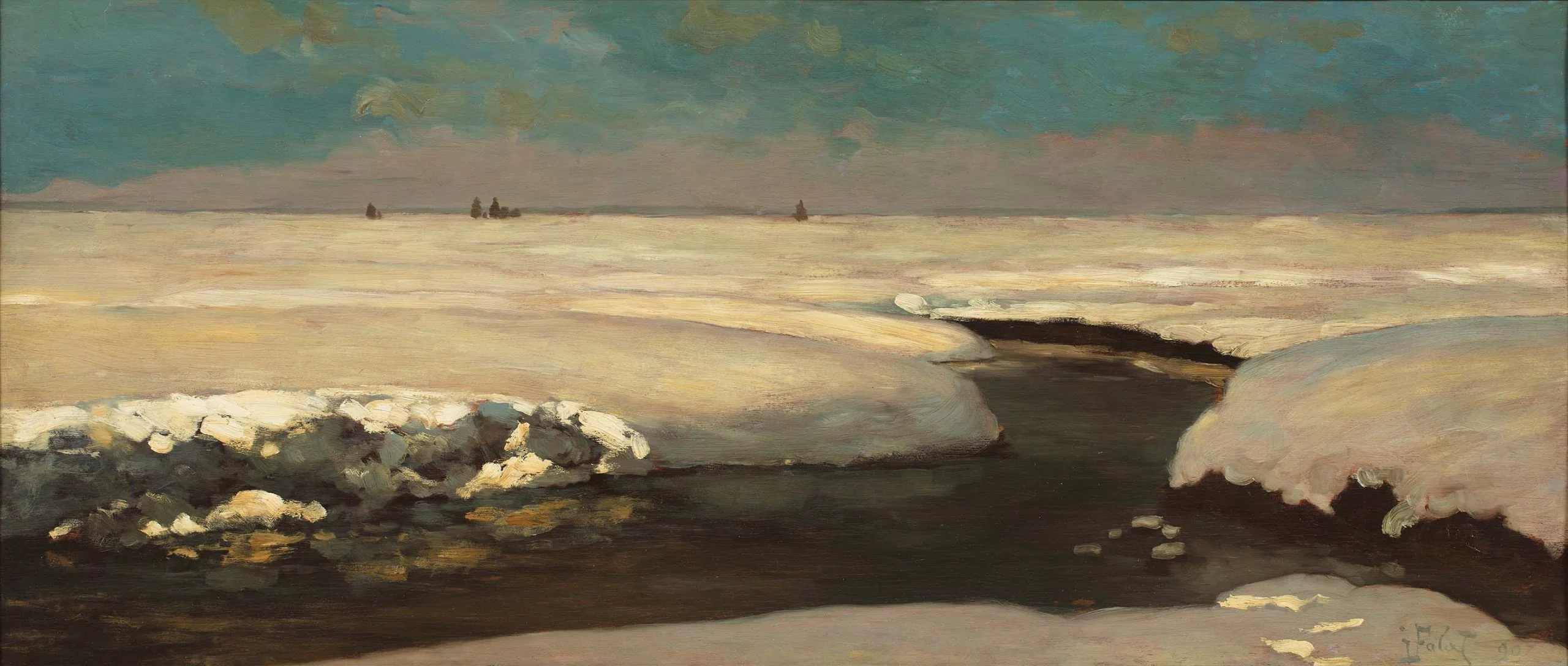 A bend in the river in winter, 1907