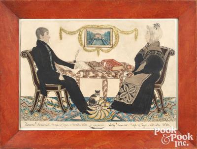 Double portrait of Thomas and Sally Demeritt of Northwood, New Hampshire