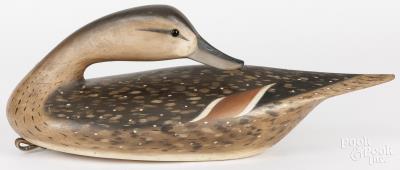 Preening pintail hen duck decoy