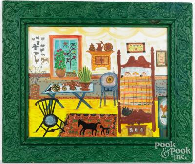 Watercolor interior scene