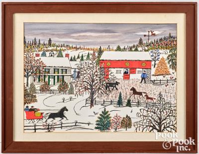 Winter Landscape Farm Scene