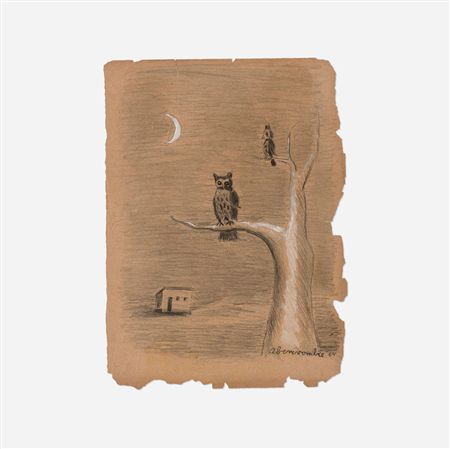 Untitled (Owl and Moon)