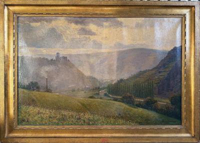 Expansive Landscape with Castle Estate on a Hill by Franz Herrmann - Auction record, sale price, and art valuation. Compare with similar artists and explore comparable artworks.